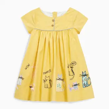 Malý maven 2019 nové letné baby dievčatá oblečenie značky šaty deti bavlna prekladané zviera tlače krátky rukáv kvetinové šaty