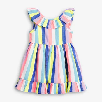 Malý maven 2021 Šaty Rainbow Farebné Dievčatá Party Šaty pre Deti, Oblečenie Bavlna Malé Batoľa Princezná Šaty Vestido