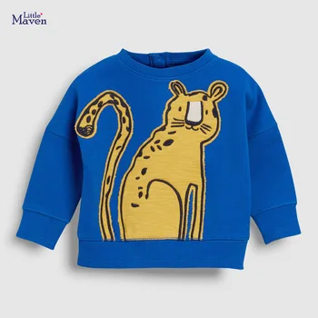 Malý maven Chlapci, Mikiny Animal Tiger Nášivka Dieťa, Chlapca, Mikiny Jar Tenké Oblečenie pre Deti, Dlhý Rukáv Oblečenie
