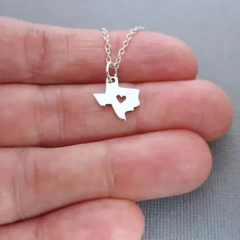 Malý Štát Osnovy Náhrdelník texas láska srdce náhrdelník, amerika USA texas zemepisná mapa štátu, šperky, štát náhrdelník s príveskom