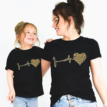 Mama a Ja Leopard Tep T shirt 2020 Matka, Dcéra Zodpovedajúce Rodiny Oblečenie T-shirt Vianočné Oblečenie,Drop Ship