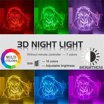 Manga Inuyasha Obrázok Led Nočné Svetlo na Čítanie pre Deti Spálne Dekorácie Nočného Farby Usb stolná Lampa Darček pre Dieťa