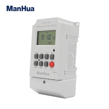 Manhua 220VAC 25A MS316B Týždenné Programovateľné 68 ON/OFF Trvanie 1-99 Sekúnd S LCD Displejom Elektro'nical Škola Bell Časovač