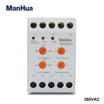 ManHua 380VAC 3 Fázy Ochrana Relé CCX1 Fáze Poruchy Relé Pre Utesnené napäťovú Nesymetriu Zlyhanie Zariadenia Relé