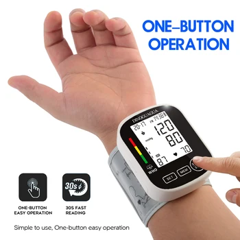 Manžeta Zápästia Sphygmomanometer Digitálne Blood Presure Meter Monitor Tepovej frekvencie Pulzu Tonometer Domov Elektronické Automatické BP Monitor