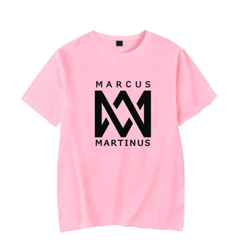 Marcus &martinus Krátky Rukáv T-shirt O-krku Lete Kpop Nový Štýl Bežné Hop Nórsko Twin Zmes Mäkké Košele
