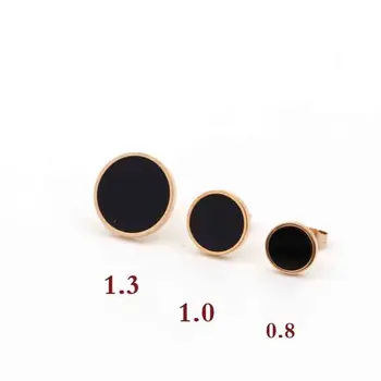 Martick Jednoduchý Štýl Kolo Black/White Shell Stud Náušnice Pre Ženu Európe Značky Šperky Veľkosť 0.8/1.0/1.3 cm E163