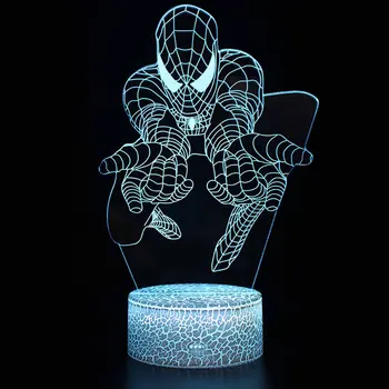 Marvel Avengers Spider Man, Akčný Obrázok Hračka 3D LED Lampa Anime, Komiksu, Nočné Svetlo Pre Deti Narodeniny, Vianočné Darčeky