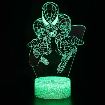 Marvel Avengers Spider Man, Akčný Obrázok Hračka 3D LED Lampa Anime, Komiksu, Nočné Svetlo Pre Deti Narodeniny, Vianočné Darčeky