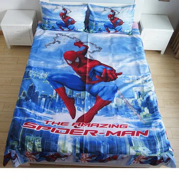 Marvel Spiderman Avengers Cartoon Obliečky Posteľ List s Volánikmi obliečka na Vankúš Cartoon Flatsheet Deti Deti Chlapcov posteľná bielizeň Sady