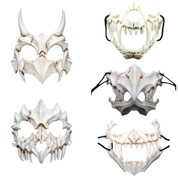 Maska Halloween Dragon Tiger Dvoch-Dimenzionální Zdobiť CO Dragon Boh Tiger Yasha Tengu Maska Živice Strany Halloween Masky