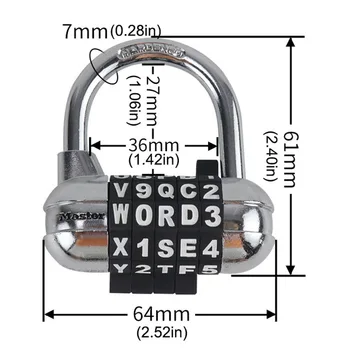 Master Lock Miestne List Zmes Password Lock Prenosné Bezpečnosti Visacie Zámky Kufor Batožiny Kódované Zámok Skrinka, Skriňa Zámky
