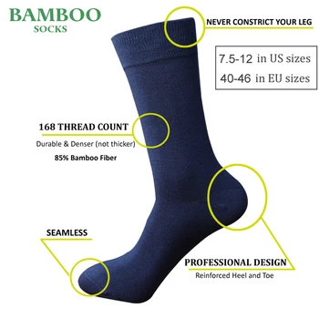 Match-Up Mužov Bambusu Svetlo Modré Ponožky Priedušná Anti-Bakteriálne muž, Business Šaty Ponožky (6 Párov/Lot)