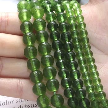 Matná Zelená českej Meteorit Sklo Okrúhle Korálky Crystal Korálky pre Šperky Robiť 15