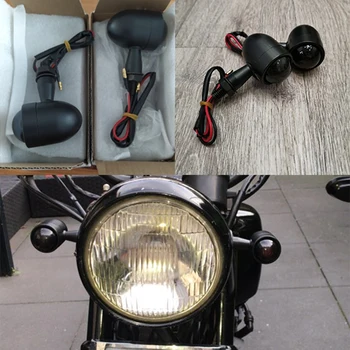 Matný Čierny Dym Motocykel Bullet Zapnite Indikátor signálu Žiarovka Pre Harley Víťazstvo Yamaha, Honda, Suzuki Indickej Vlastné Bicykle