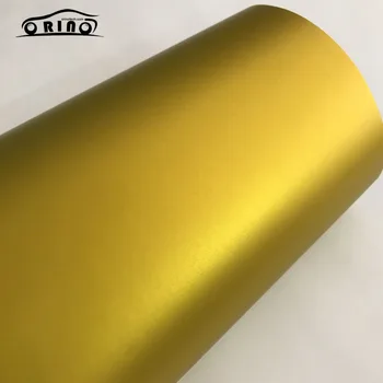 Matt Kovové Zlato Vinylové Samolepiace Zlatý Matný Chróm Car Wrap Fólia s odvzdušňovací Bubliny