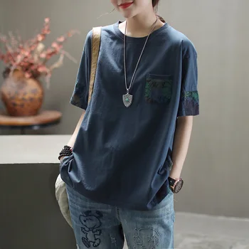 Max LuLu 2020 Kórejský Módny Štýl Dámy Voľné Tee Košele Dámske Bežné Tlačené Tshirts Vintage Patchwork Streetwear Plus Veľkosť