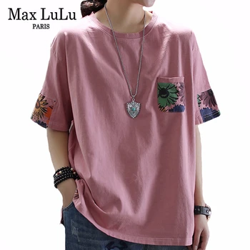 Max LuLu 2020 Kórejský Módny Štýl Dámy Voľné Tee Košele Dámske Bežné Tlačené Tshirts Vintage Patchwork Streetwear Plus Veľkosť