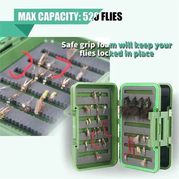 Maximumcatch Olivový Zelená Nepremokavé Štrbinou Pena Fly Rybárske Box S Otočným Leaf Plastový Box Fly