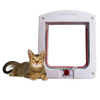 Mačka Dvere Uzamykateľné Mačiatko Klapka Tunel S 4 Spôsob Lock Wall Vstup Pet Dvere pre Mačky OCT998