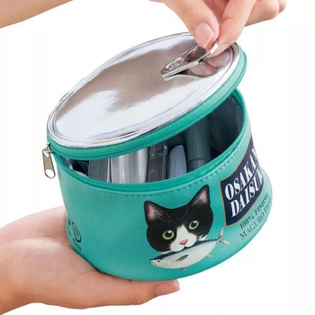 Mačky Vzor Môže Taška Na Kozmetické Tašky Skladovanie Tvorivé Valec Organizátor Toaletné Potreby Make-Up Kit Puzdro Balík Príslušenstva