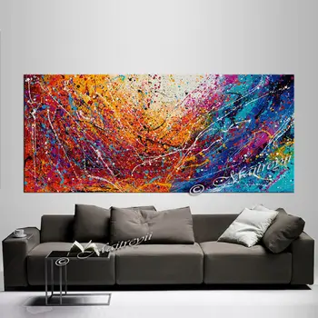 Maľovanie Akryl Veľká dekor # štýl,Abstraktné Umenie na plátne Drip Umenie Obrovské moderné dekoratívne umenie, olejomaľba,doprava zdarma