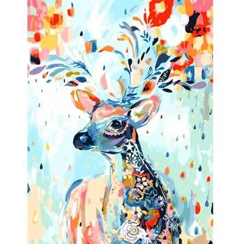 Maľovanie Podľa Čísel DIY Dropshipping 40x50 50x65cm pri Pohľade na farebné plachých Zvierat Plátno Svadobné Dekorácie Umenie obrázok Darček