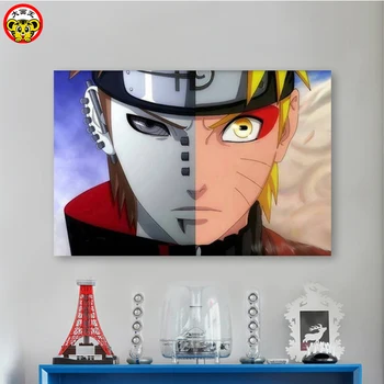 Maľovanie podľa čísel, umenie farba číslo Diy Japonské anime Naruto znaky list-vyplnený farba dekorácie, maliarstvo, olej paintin