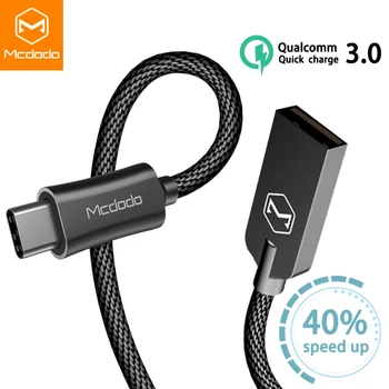 Mcdodo USB Typu C Kábel 2A pre Oneplus Huawei Mate 20 Pro USB Kábel, QC 3.0 Rýchle Nabíjanie USB-C Dátový Kábel pre Samsung S9 S8 Plus