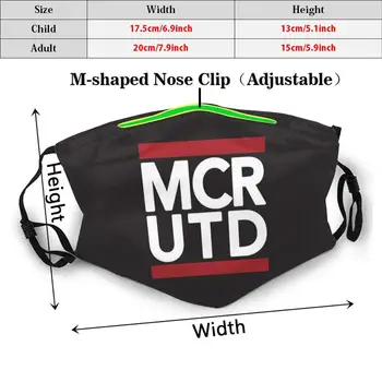 Mcr Utd Tlač Umývateľný Filter, Euro Futbalovej Ligy Maska Mufootball Futbal Uk Premier League Epl Anglicko Ggmu