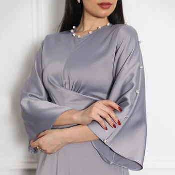 MD arabské Moslimské Módne Šaty, Saténové Šaty Kaftan Dubaj Abaya Turecko Femme Islamské Oblečenie Afriky Šaty Abayas Pre Ženy