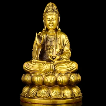 Medené ozdoby z Guanyin Bódhisattva Guan yin Buddha svätyne uctievanie obrázok Milosrdenstva Buddha Avalokitesvara mier socha remeslá