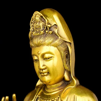 Medené ozdoby z Guanyin Bódhisattva Guan yin Buddha svätyne uctievanie obrázok Milosrdenstva Buddha Avalokitesvara mier socha remeslá