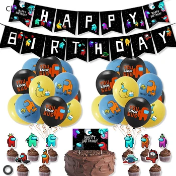 Medzi Nami Latexové Balóny Banner Tortu Vňaťou Hry Tému Happy Birthday Party Dekorácie Cartoon Hračky pre Deti, Dospelých Vzduchu Globos