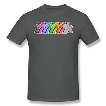 Meeple Rainbow Rade Premium T-Shirt Mužov Narodeninám Darčeky Vtipné Tees O Krku, Bavlna, Settlers of Catan Dosková Hra Šaty