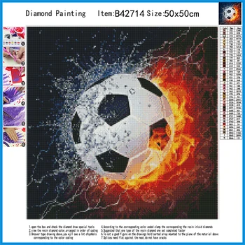 MEIAN Futbal 5D DIY Diamond Súpravy Maľovanie Cross-Stitch Šport Mozaiky Plné Kolo/Štvorcových Vŕtať Kamienkami Domáce Dekorácie