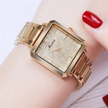 MEIBIN 2020 Elegantné dámske Hodinky, Luxusné Značky Námestie 18K Zlata Žena Náramkové hodinky Ženy Quartz Nepremokavé Klasické Hodinky Geneva