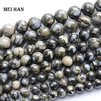 Meihan veľkoobchod prírodná šedá opal 8mm,10mm,12mm llanite hladké kolo voľné korálky zmiešané modrá klenot kameň korálky pre šperky robiť