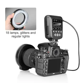 Meike FC-100 FC100 Ručné LED Macro Ring Flash Light s 7 Adaptér Krúžok pre Canon, Nikon Olympus Pentax Digitálne ZRKADLOVKY Camer