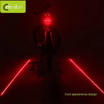Meilan X5 Bezdrôtový bicykli Brzdové svetlo verziu Flash Bezpečnostné Zadné Zase Požičovňa Bezdrôtové Diaľkové Ovládanie otočením laserové svetlo