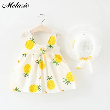 Melario Baby Girl Šaty 2020 Novorodenca Batoľa Dievčatá v Lete Deti Princezná Šaty Sundress Klobúky 2 KS Oblečenie Set sa Sunsuit