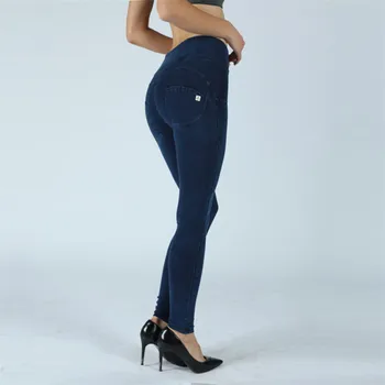 Melódie Nosiť Tesné Džínsy Vysoký v strede zúžený Chudá Džínsy pre Ženy, Tmavo Modrá Tvarovanie Džínsy Shapewear Sklzu Plnej Dĺžke Lete roku 2020