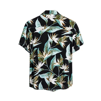 Men' s Havaj Tričko Bežné Kvetinový Tlač Zase Dole Golier Krátke Rukáv Tričko Men' s Holiday Topy 2020 Nové