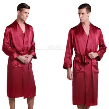 Mens Hodváb Saténové Pyžamo Pajama Pyžama Župan Rúcha Župan Nightgown Plavky U. S. S,M,L,XL,2XL,3XL Plus __5Colors