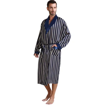 Mens Hodváb Saténové Pyžamo Pajama Pyžamá Sleepwear Župan Rúcha Nightgown Plavky U. S. S M L XL 2XL 3XL Plus Striped_ Dary