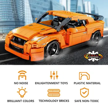 Mesto Techniku, Vytiahnuť Späť Športové Auto Stavebným Tvorivé Racing Modelu Vozidla Deti Vzdelávacie Autá, Hračky Tehál Chlapec Dary