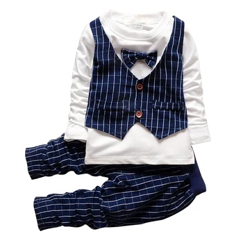 MezyTicky Dieťa Gentleman Kostýmy Prekladané Set pre Chlapcov Dieťa Boutique Módne Oblečenie Drobné Cottons Zimné Formálne Deti Oblečenie