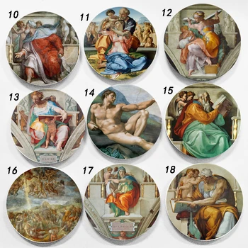 Michelangelo nástenné dekoratívny tanier retro Múr, socha vzor tlač keramické misky umelecké stene visia dekoratívne plavidlá