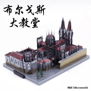 Microworld 3D Kovov Puzzle Burgos Rezanie Laserom obrazová Skladačka Model Vzdelávania Hračky Katedrála Model DIY 3D pre Deti, Dospelých Darček