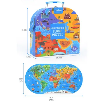 Mideer Mapa Sveta Puzzle Detí Inteligencia, Rozvoj Hračka Baby Prenosné Darčekovom balení 100 Kusov Vzdelávacích Hračiek, 2-6Y